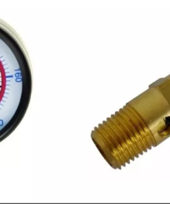 Manômetro 300lbs + Valvula Alívio175lbs